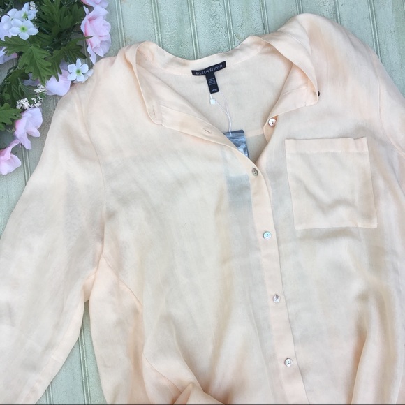 Eileen Fisher Tops - Eileen Fisher Silk Button Down Blouse Cream AB23